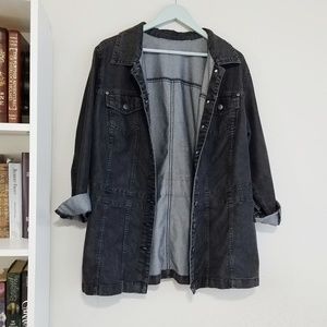 Oversized Black Denim Jacket